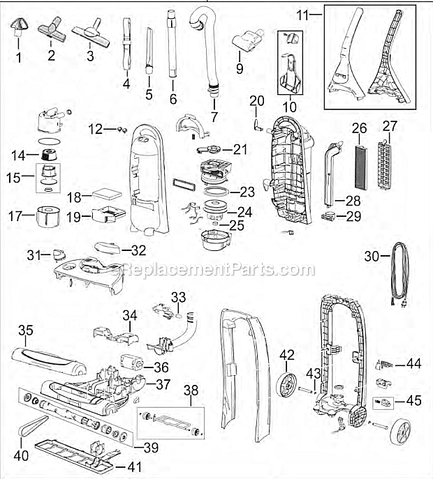 Bissell 89Q92 Lift-Off Multi Cyclonic Upright Vacuum Page A Diagram