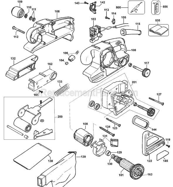 Black and Decker 11723 Type 1 Sander Page A Diagram