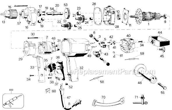 Black and Decker 1317-48 Type 100 1/2 Spade Handle Drill Page A Diagram