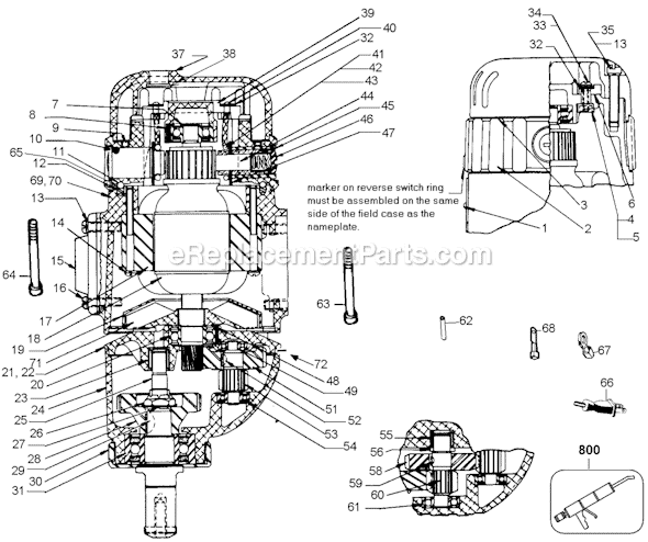 Black and Decker 1405-96 Type 2 Drill Motor Page A Diagram