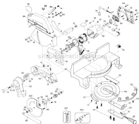 Black and Decker 1703-1 Type 2 10 Miter Box Saw Page A Diagram