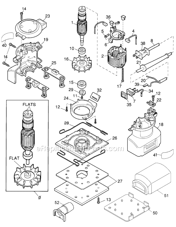 Black and Decker 24863 Type 1 Palm Sander Page A Diagram
