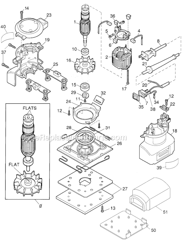 Black and Decker 24864 Type 1 Professional Palm Sander Page A Diagram