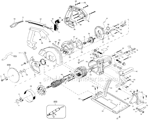 Black and Decker 2680 Type 1 7 1/4 Circular Saw Page A Diagram