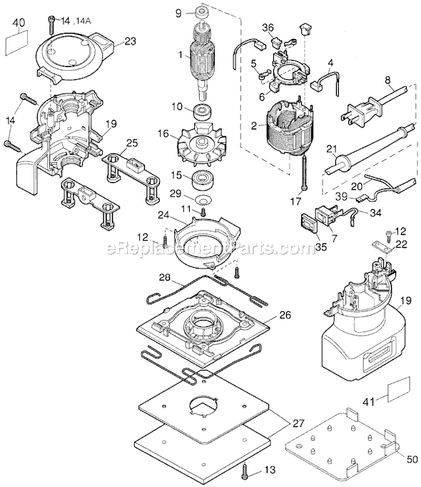 Black and Decker 2711 Type 3 Industrial Finishing Sander Page A Diagram