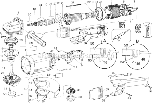 Black and Decker 27712 (Type 1) Angle Grinder Page A Diagram