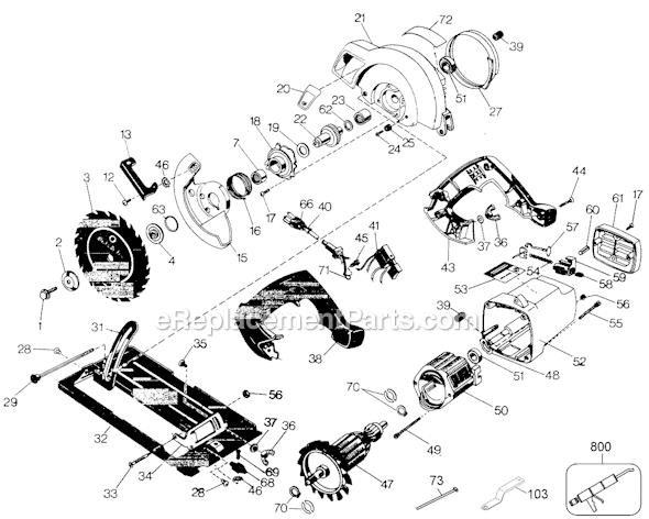 Black and Decker 3027-09 Type 1 7 1/4 Saw Cat Circular Saw Page A Diagram