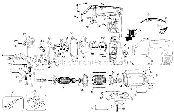 Black and Decker 3153-04 Type 100 HD Jig Saw Page A Diagram