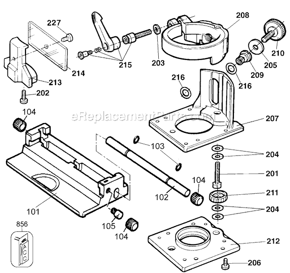 Black and Decker 3278 Type 1 Laminate Trimmer Seaming Base Page A Diagram