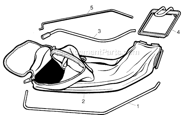 Black and Decker 33089 Type 2 Grass Catcher Page A Diagram