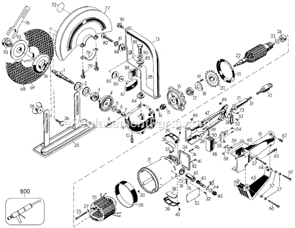 Black and Decker 3912 Type 2 12 Cut Off Machine Page A Diagram