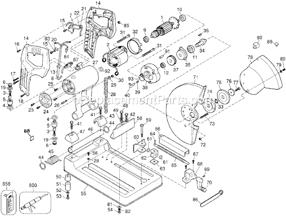Black and Decker 3935 Type 1 14" Chop Saw Page A Diagram