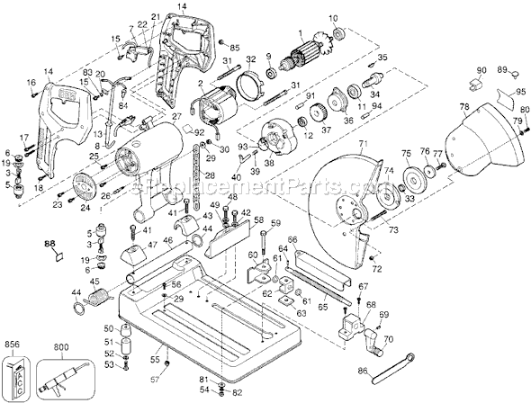 Black and Decker 3935 Type 2 14" Chop Saw Page A Diagram