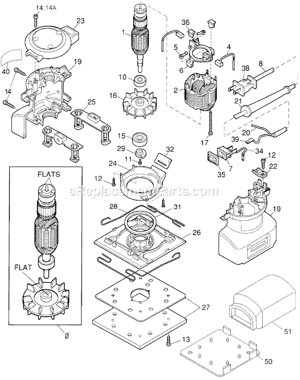 Black and Decker 4011 Type 1 Professional Finishing Sander Page A Diagram