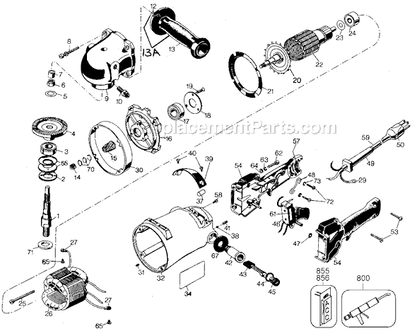 Black and Decker 4075 (Type 3) Sander Page A Diagram