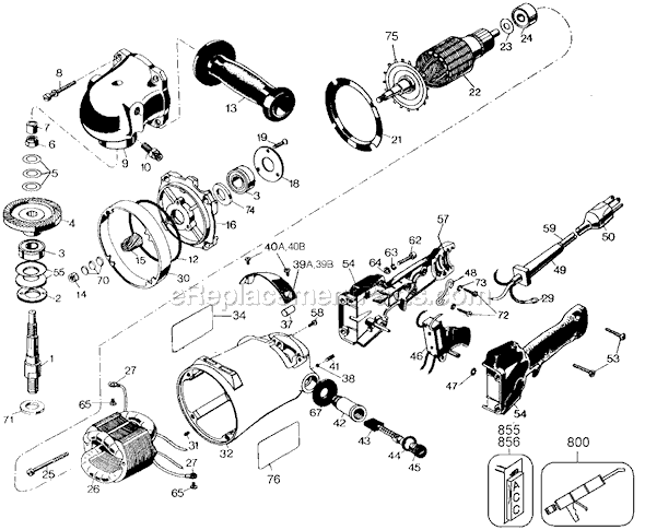 Black and Decker 4075 (Type 5) Sander Page A Diagram