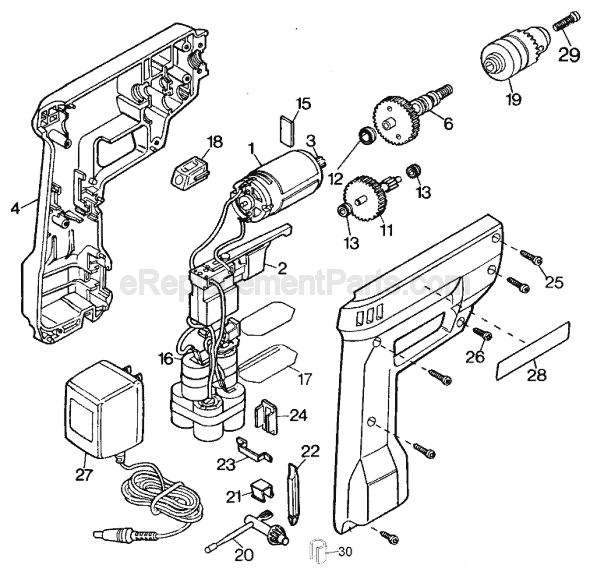 Black and Decker 6091 Type 2 9.6 Industrial Cordless Drill Page A Diagram