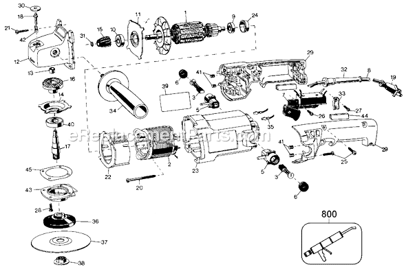 Black and Decker 6112 Type 100 HD Sander 4800 RPM Page A Diagram