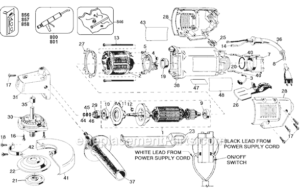 Black and Decker 6246 Type 101 4 Angle Grinder Page A Diagram