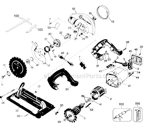 Black and Decker 7359 Type 1 Circular Saw Page A Diagram