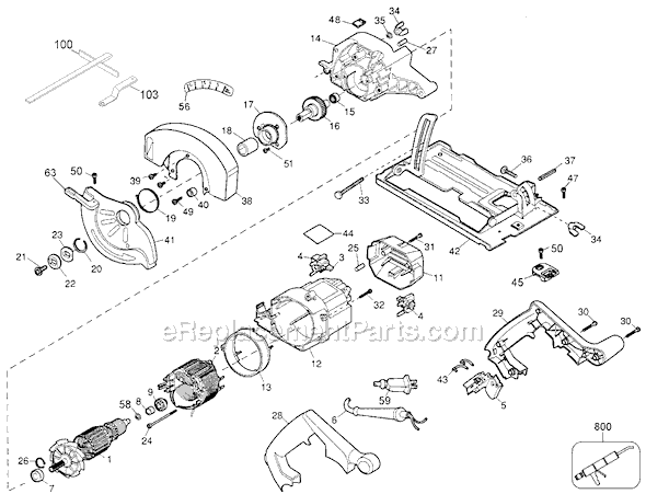Black and Decker 7362 Type 1 2 1/8 Horse Power Circular Saw Page A Diagram