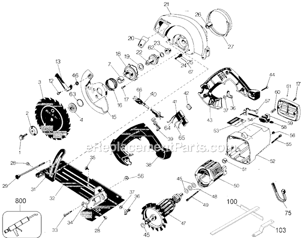 Black and Decker 7390 Type 1 Circular Saw Page A Diagram
