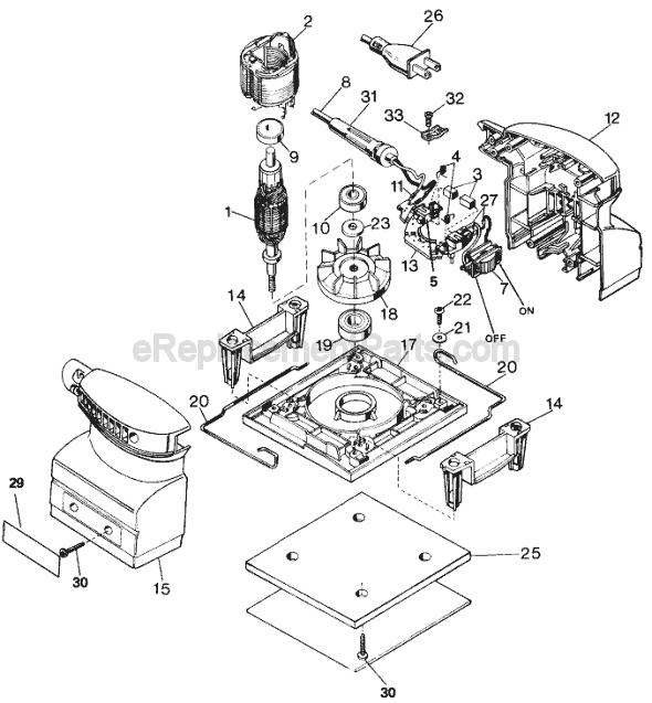 Black and Decker 7441 Type 1 Sander Page A Diagram