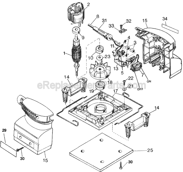 Black and Decker 7441 Type 3 Sander Page A Diagram
