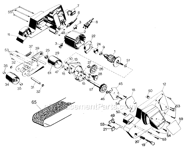 Black and Decker 7447-04 Type 1 Belt Sander Page A Diagram