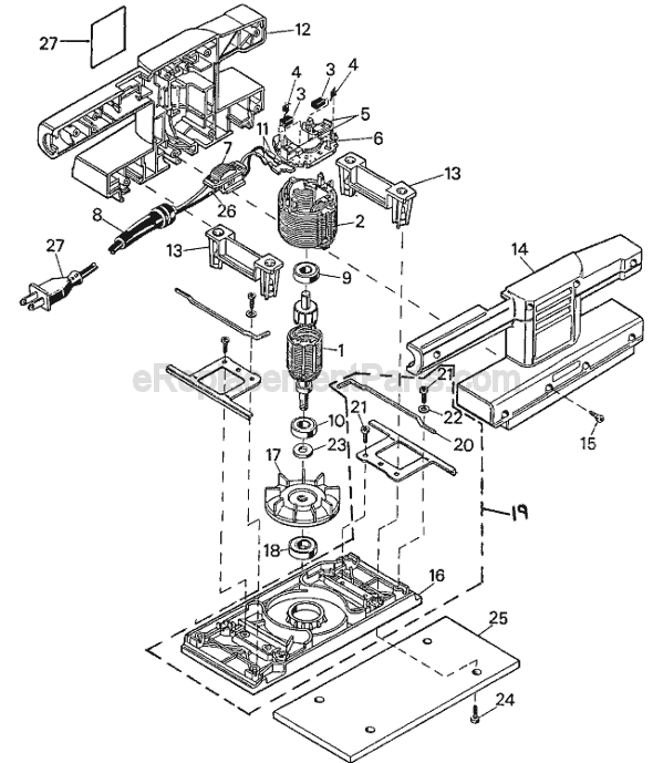Black and Decker 7448 Type 1 Sander Page A Diagram