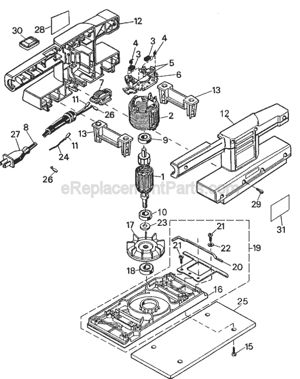 Black and Decker 7448 Type 3 Sander Page A Diagram