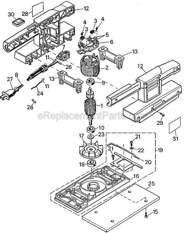 Black and Decker 7448 Type 4 Sander Page A Diagram