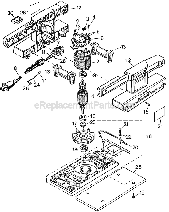 Black and Decker 7448 Type 5 Sander Page A Diagram