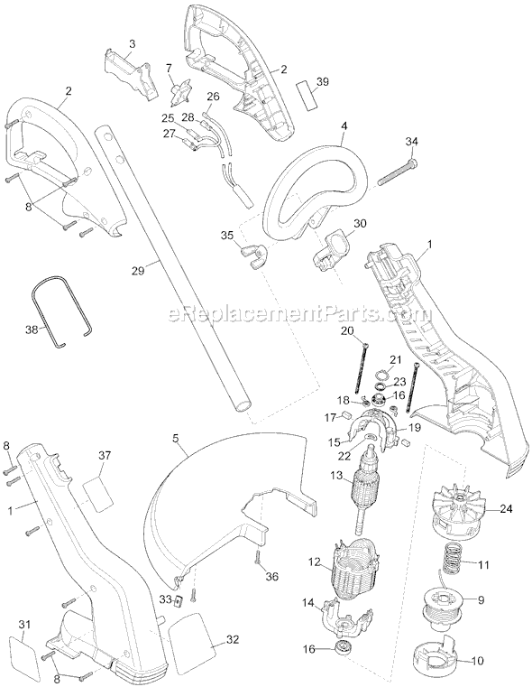 Black and Decker 74522 Type 1 12 String Trimmer Page A Diagram