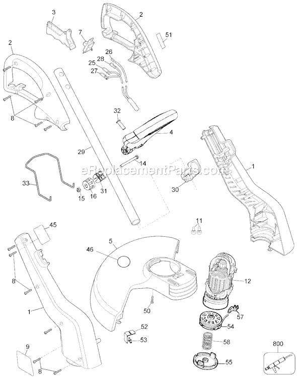 Black and Decker 74526 Type 1 14 StringTrimmer Page A Diagram