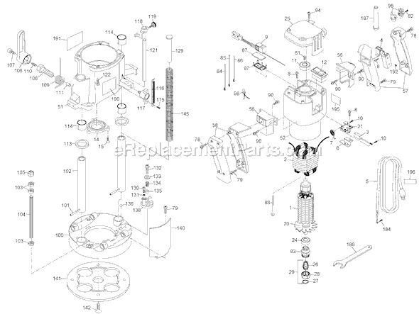 Black and Decker 7538 Type 4 Plunge Router Page A Diagram