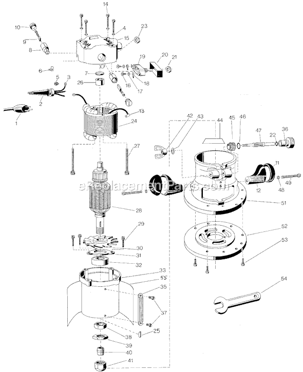 Black and Decker 7610 Type 1 Router 120 Volt Page A Diagram