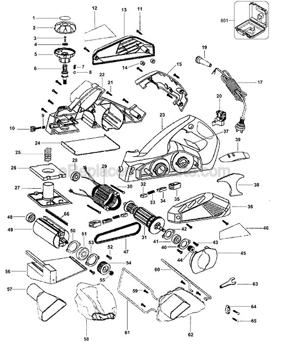 Black and Decker 7698 Type 1 Planer Page A Diagram
