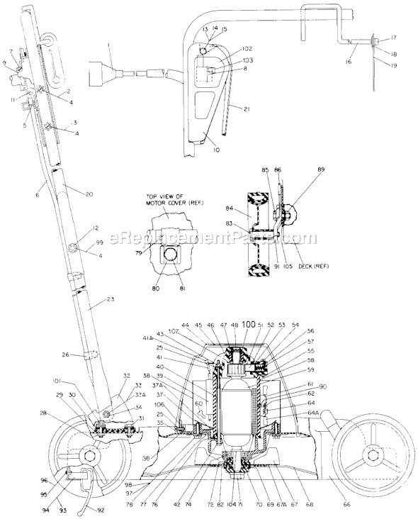 Black and Decker 8008 Type 6 Deluxe 18 Lawn Mower Page A Diagram