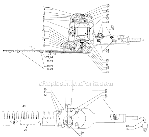 Black and Decker 8100 Type 11 Hedge Trimmer Page A Diagram