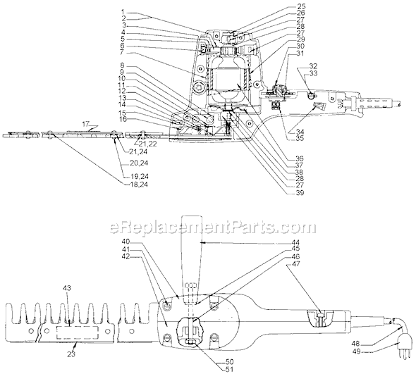 Black and Decker 8100 Type 1 Hedge Trimmer Page A Diagram