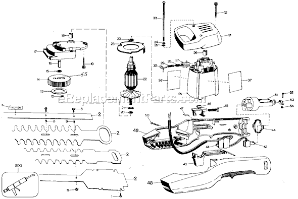 Black and Decker 8114 Type 11 Shrub and Hedge Trimmer Page A Diagram