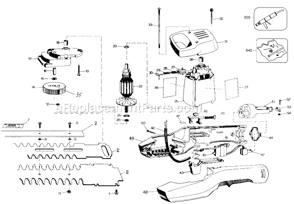 Black and Decker 8114 Type 3 Shrub and Hedge Trimmer Page A Diagram