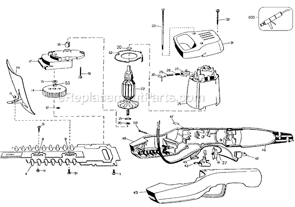 Black and Decker 8115-04 Type 1 Hedge Trimmer Page A Diagram
