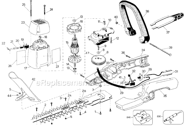 Black and Decker 8118 Type 2 Deluxe Hedge Trimmer Page A Diagram