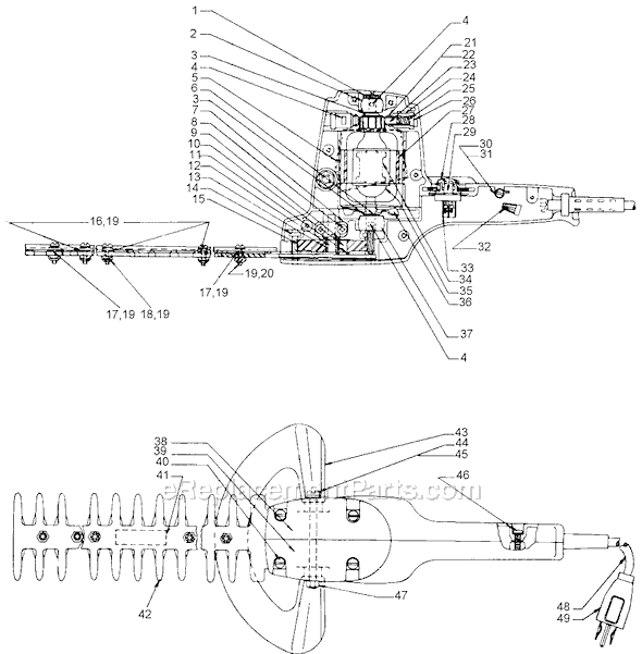 Black and Decker 8120 Type 11 Hedge Trimmer Page A Diagram