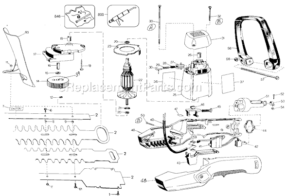 Black and Decker 8124 Type 41 Deluxe Shrub and Hedge Trimmer Page A Diagram