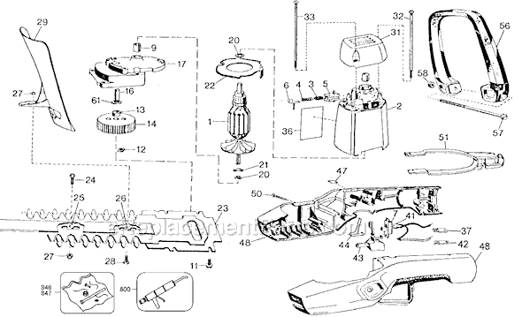 Black and Decker 8144 Type 8 Shrub and Hedge Trimmer Page A Diagram