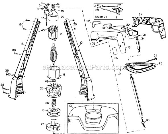 Black and Decker 82310 Type 2 10 Bump Feed Weed Trimmer Page A Diagram