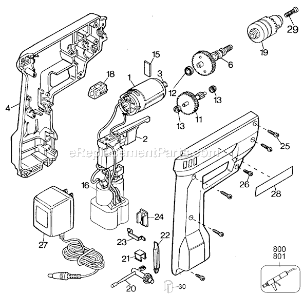 Black and Decker 9013 Type 4 3/8 2 Speed Reversible Drill Page A Diagram